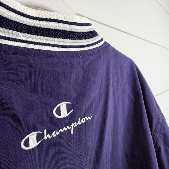 Champion LSU Tigers‎ Pullover V-Neck Windbreaker Jacket Collegiate Mens M - Picture 9 of 13